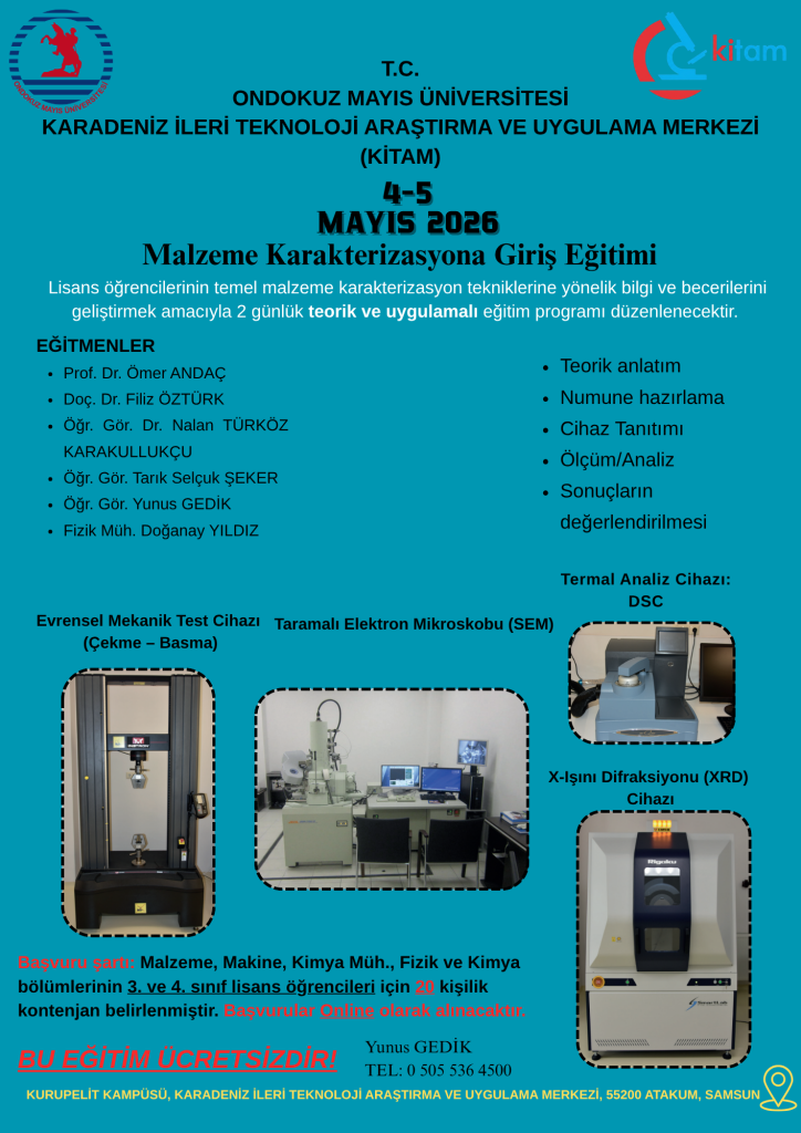 KİTAM –  Malzeme Karakterizasyonuna Giriş Eğitimi